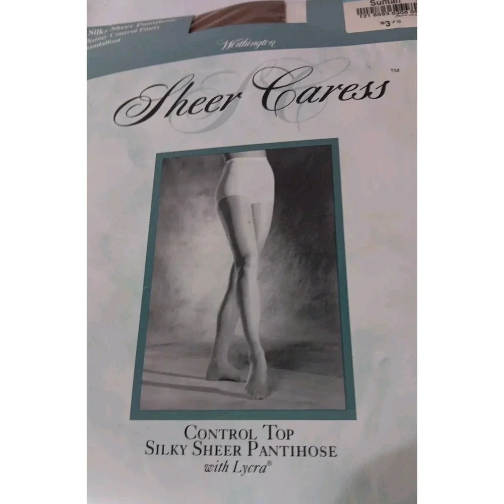 Worthington Pantyhose Sheer Caress Control‎ Top Long Suntan 03 Vintage Nylons